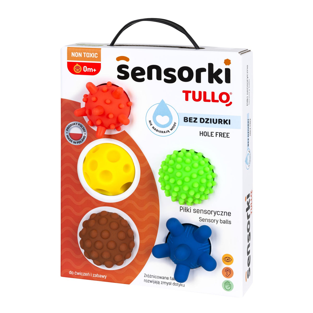 TULLO BALLS SENSORY BALLS WITHOUT HOLES SENSORS 5 PCS Color multicolor