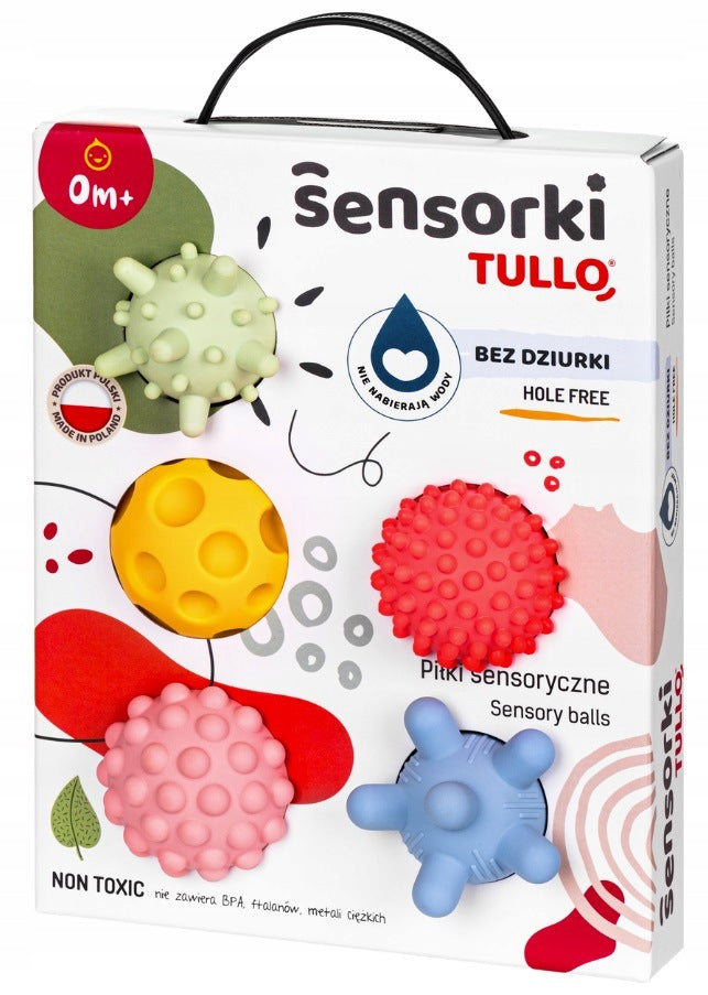TULLO BALLS SENSORY BALLS WITHOUT HOLES SENSORS 5 PCS. PASTEL