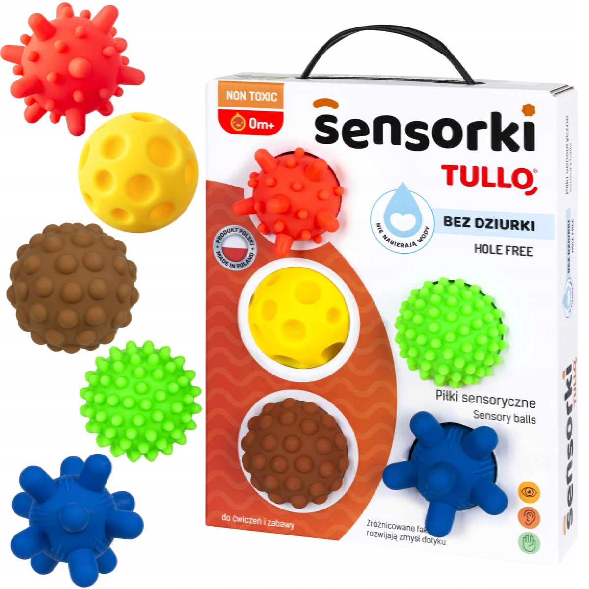 TULLO BALLS SENSORY BALLS WITHOUT HOLES SENSORS 5 PCS