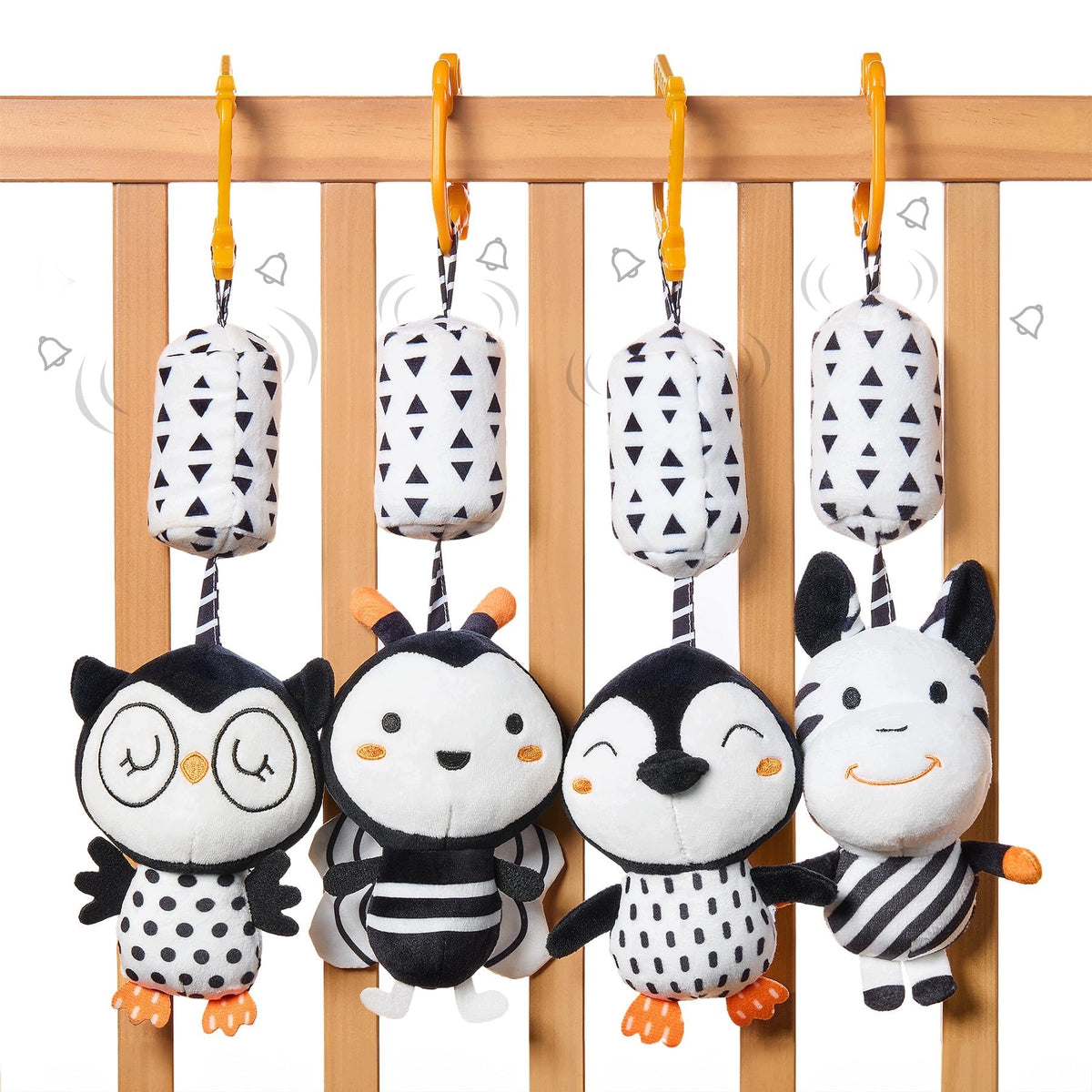 TUMAMA BABY TOYS 0 3 6 9 12 MONTHS BLACK AND WHITE RATTLE