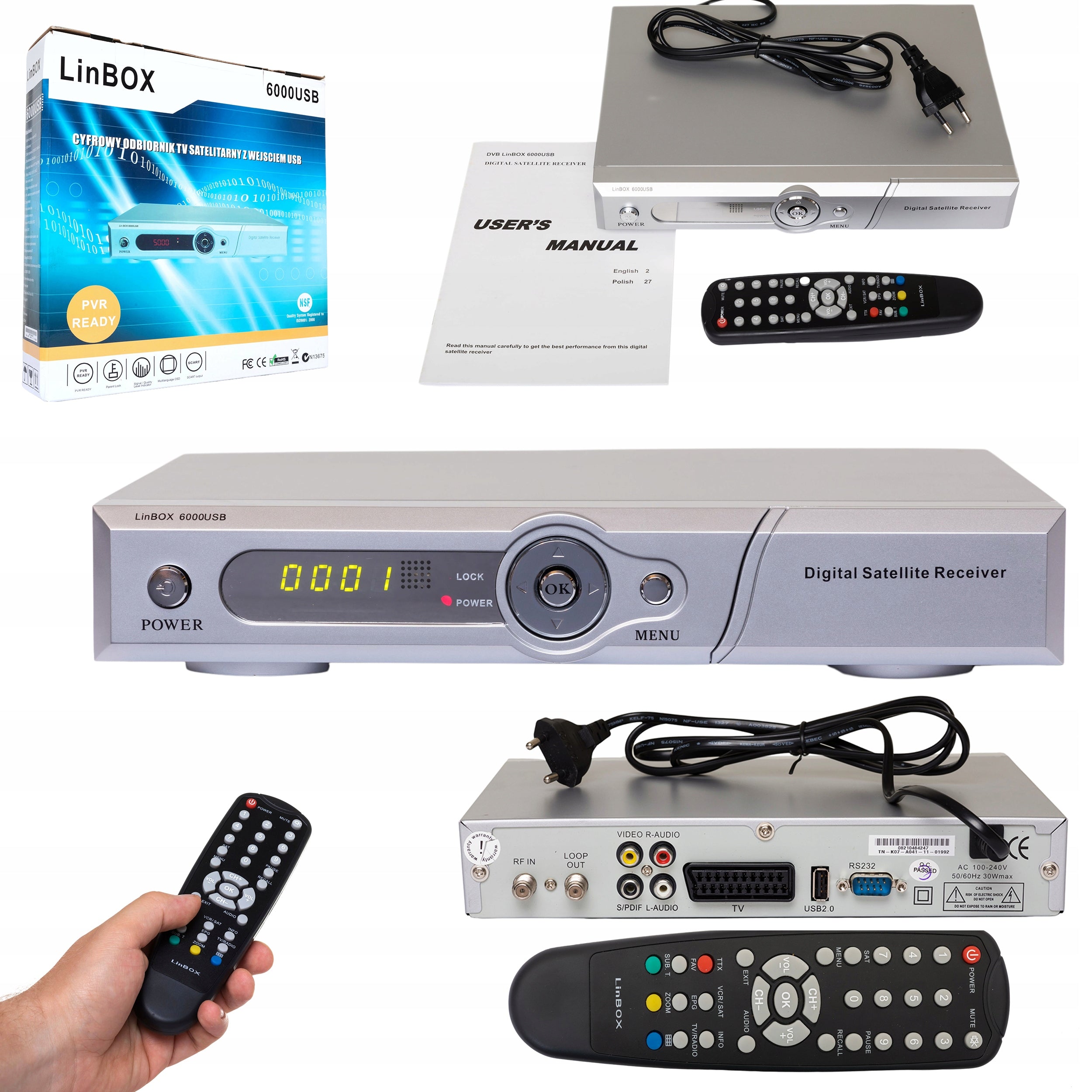 TUNER FTA LINBOX 6000USB - UNCODED CHANNELS
