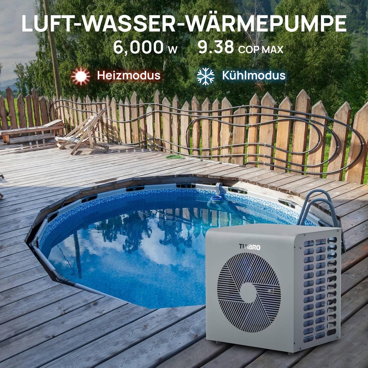TURBRO Beluga B21V heat pump inverter for swimming pool 6 KW Manufacturer no brand