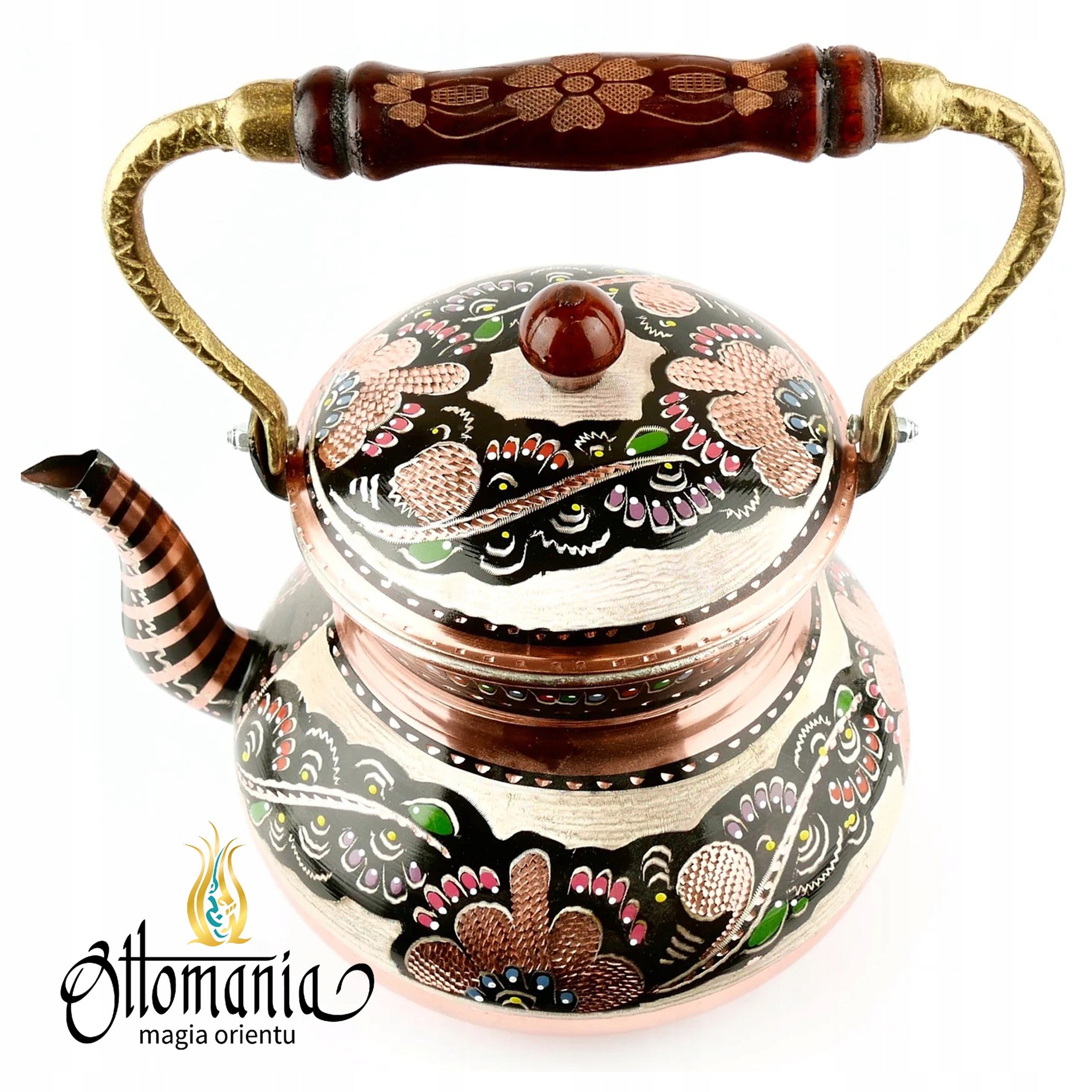 TURKISH COPPER KETTLE HAND DECORATED ELEGANT PREMIUM QUALITY BEAUTIFUL Packaging status original