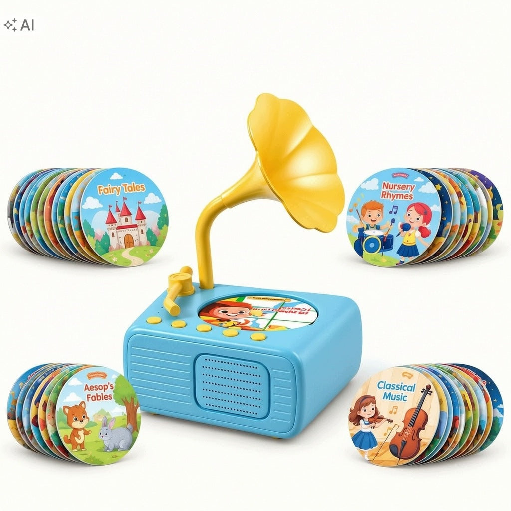 TURNTABLE FOR CHILDREN LEARNING ENGLISH 96 CARDS INTERACTIVE FUN Brand no brand