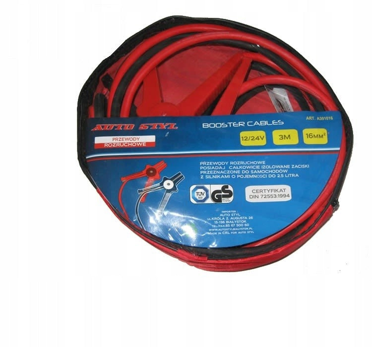 TUV jumper cables 16mm2 3m 900A Auto Styl Amperage 900 A