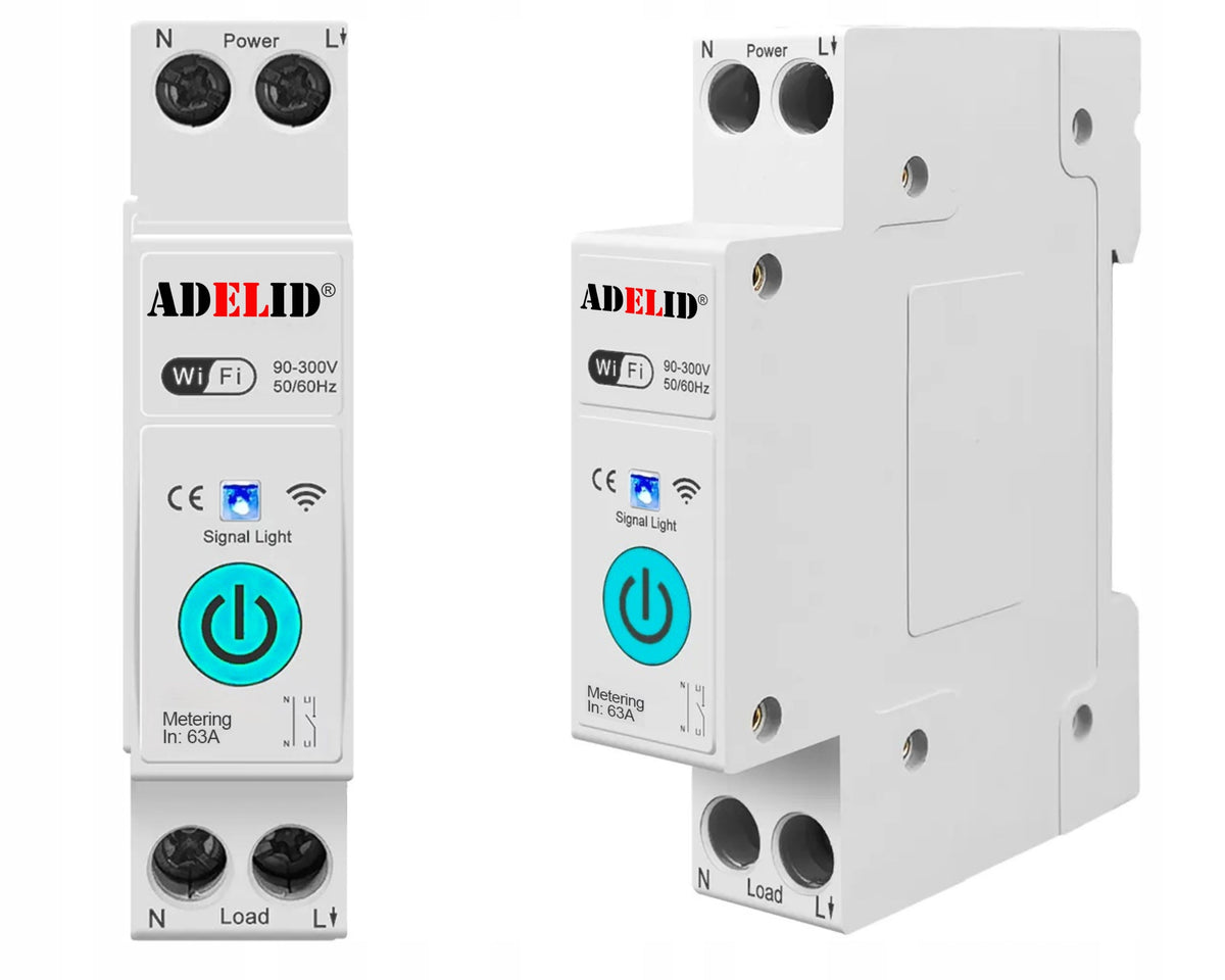 TUYA SMART RELAY WIFI CONTROLLER WITH CURRENT MEASUREMENT ENERGY METER 63A