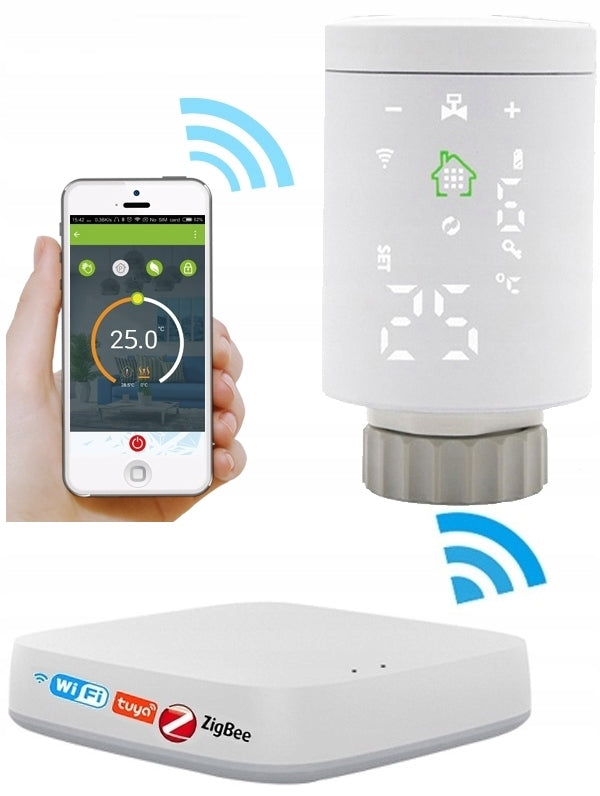 TUYA ZigBee 1 x THERMOSTAT HEAD + WIFI CONTROL PANEL Brand GOMEDIA