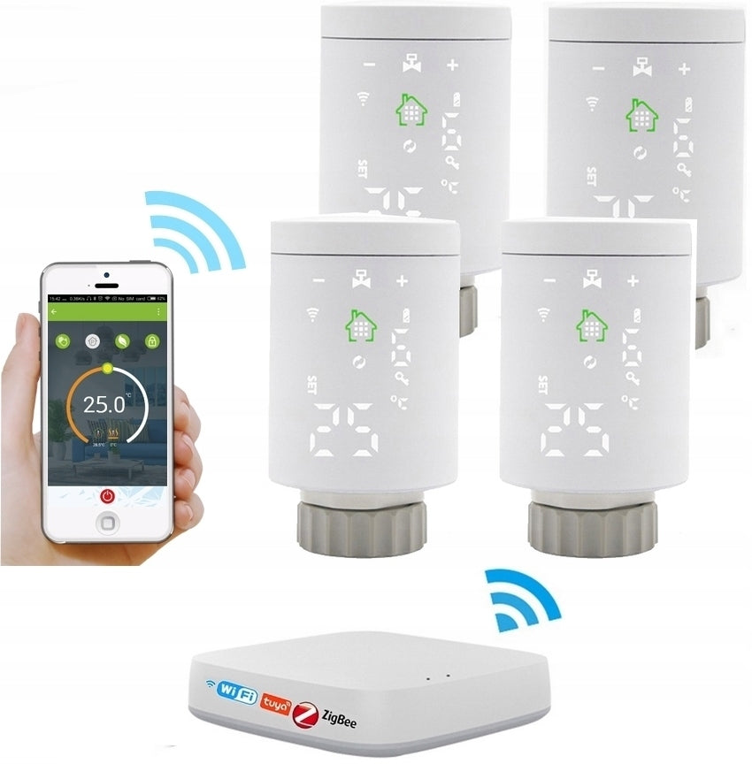 TUYA ZigBee 4 x THERMOSTAT HEAD + WIFI CONTROL PANEL Brand no brand