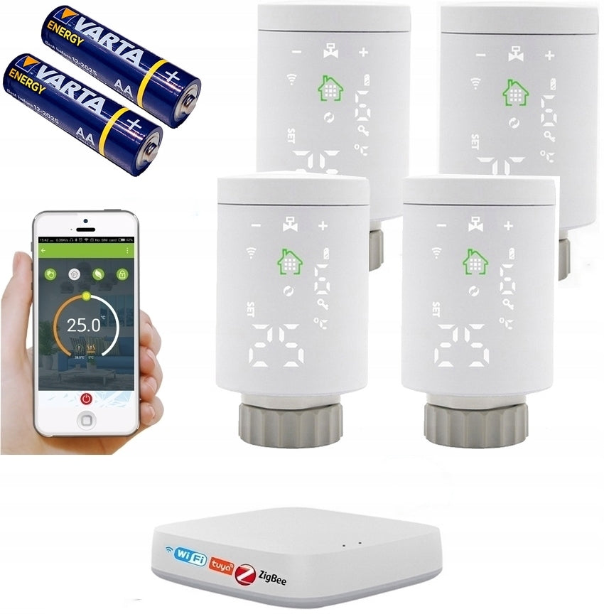 TUYA ZigBee 4 x THERMOSTAT HEAD + WIFI CONTROL PANEL