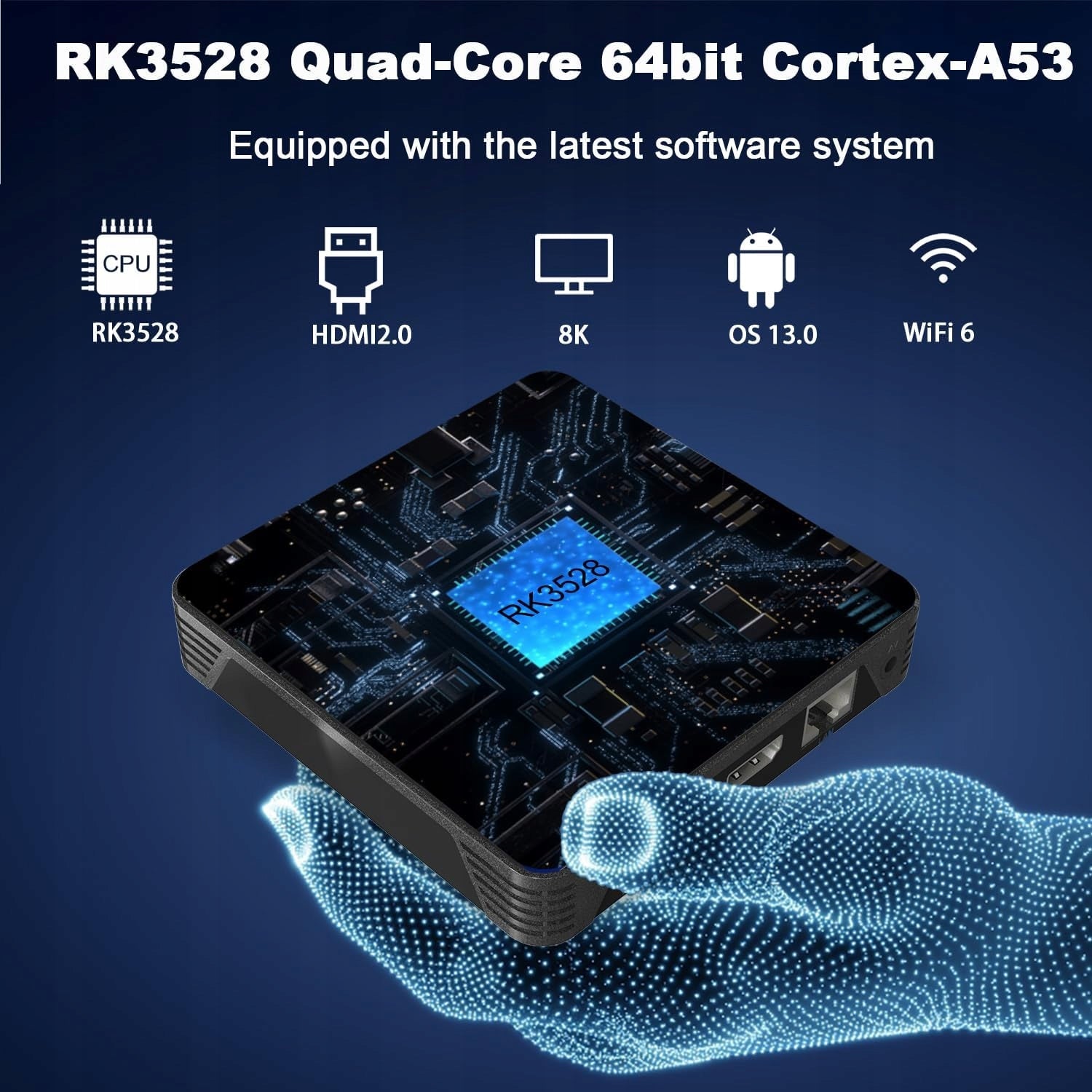 TV BOX ANDROID PLAYER 13 4GB 32GB 8K WIFI Manufacturer code 5906104402496