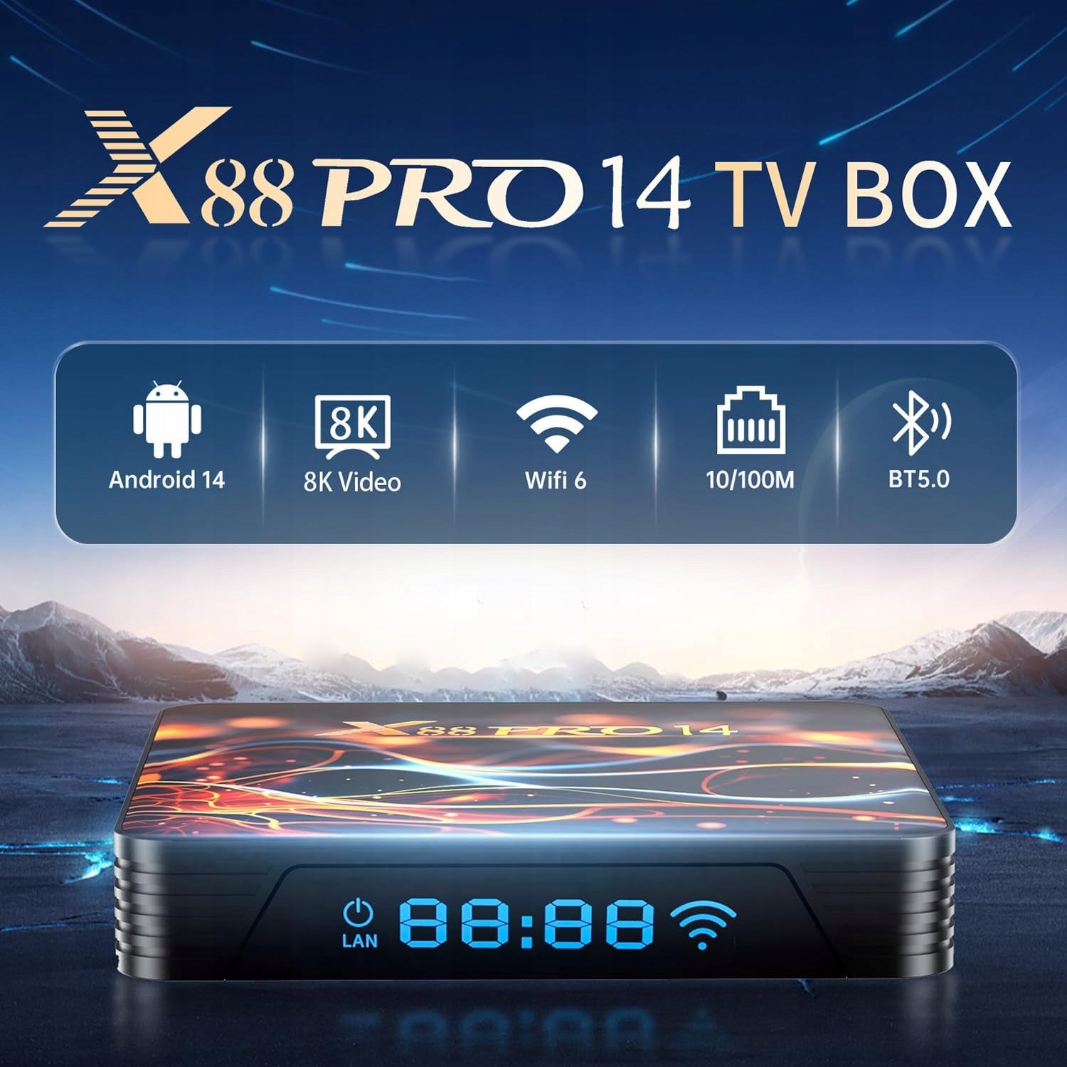 TV BOX ANDROID PLAYER 14 2GB 32GB 8K WIFI6 Packaging status original