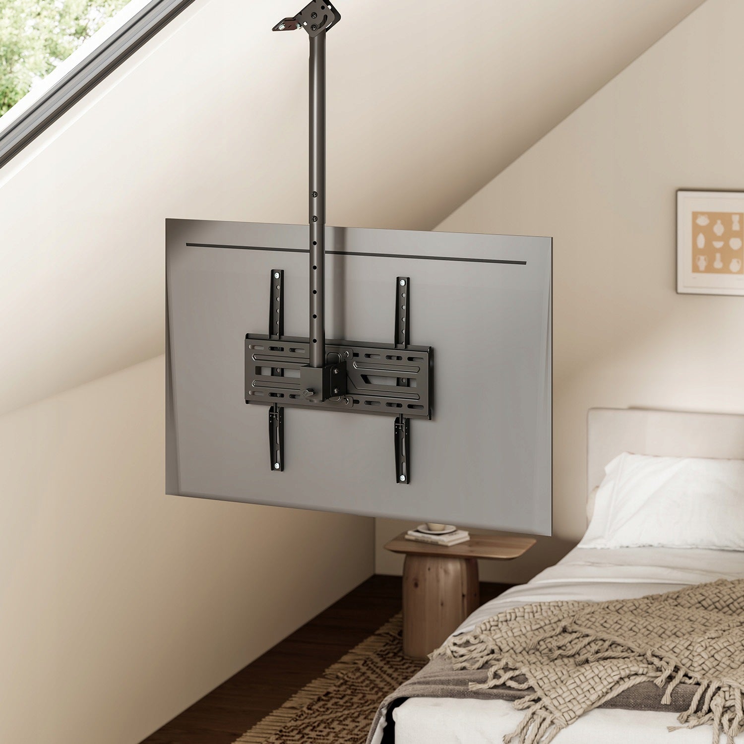TV Mount 37-75" Ceiling Hanger Tilting Swivel Strong 50kg Adjustable Packaging status original