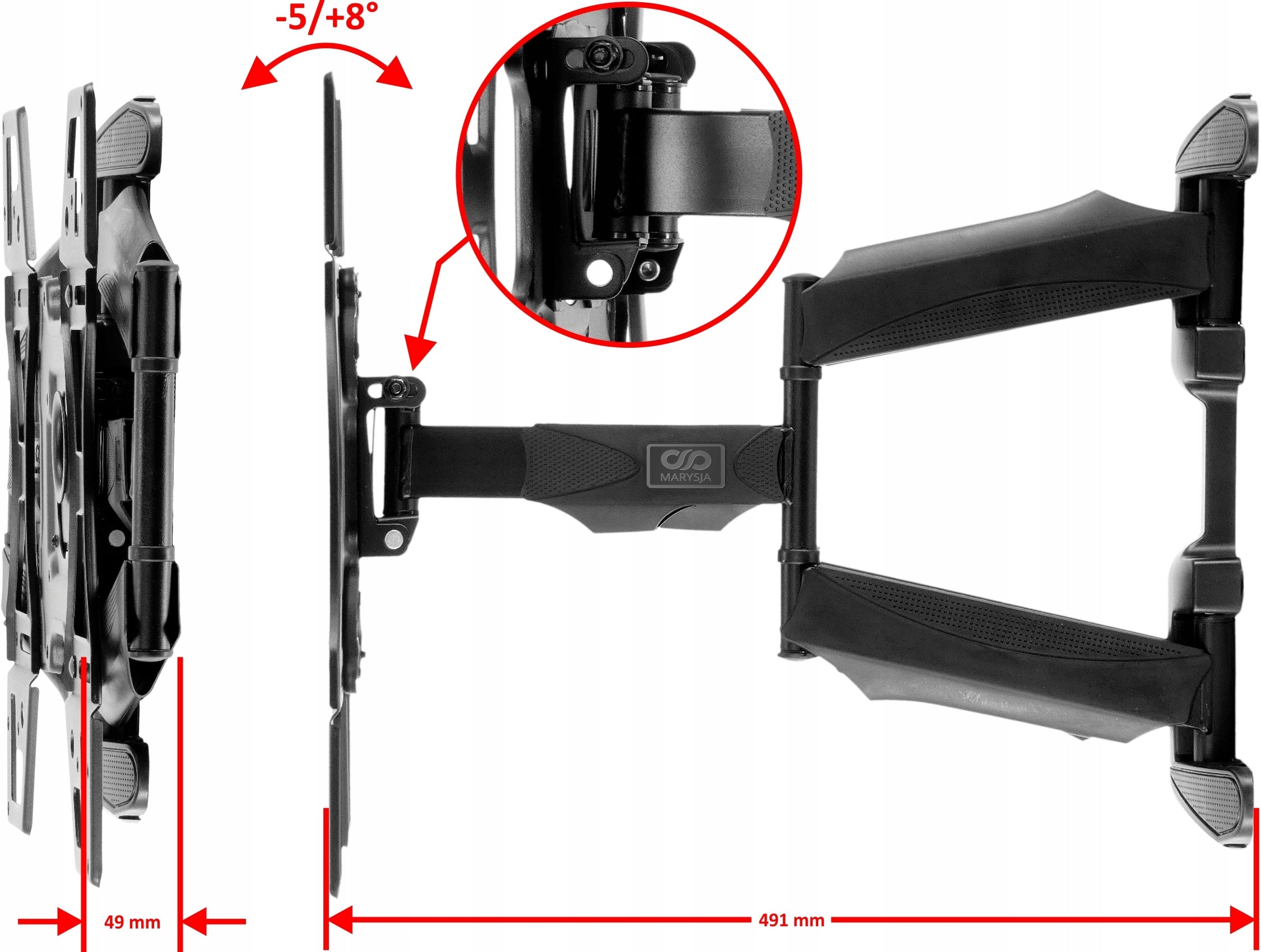 TV Mount Marysja M7 32-70 inches VESA 400x400 45 kg Rotary Manufacturer code 022