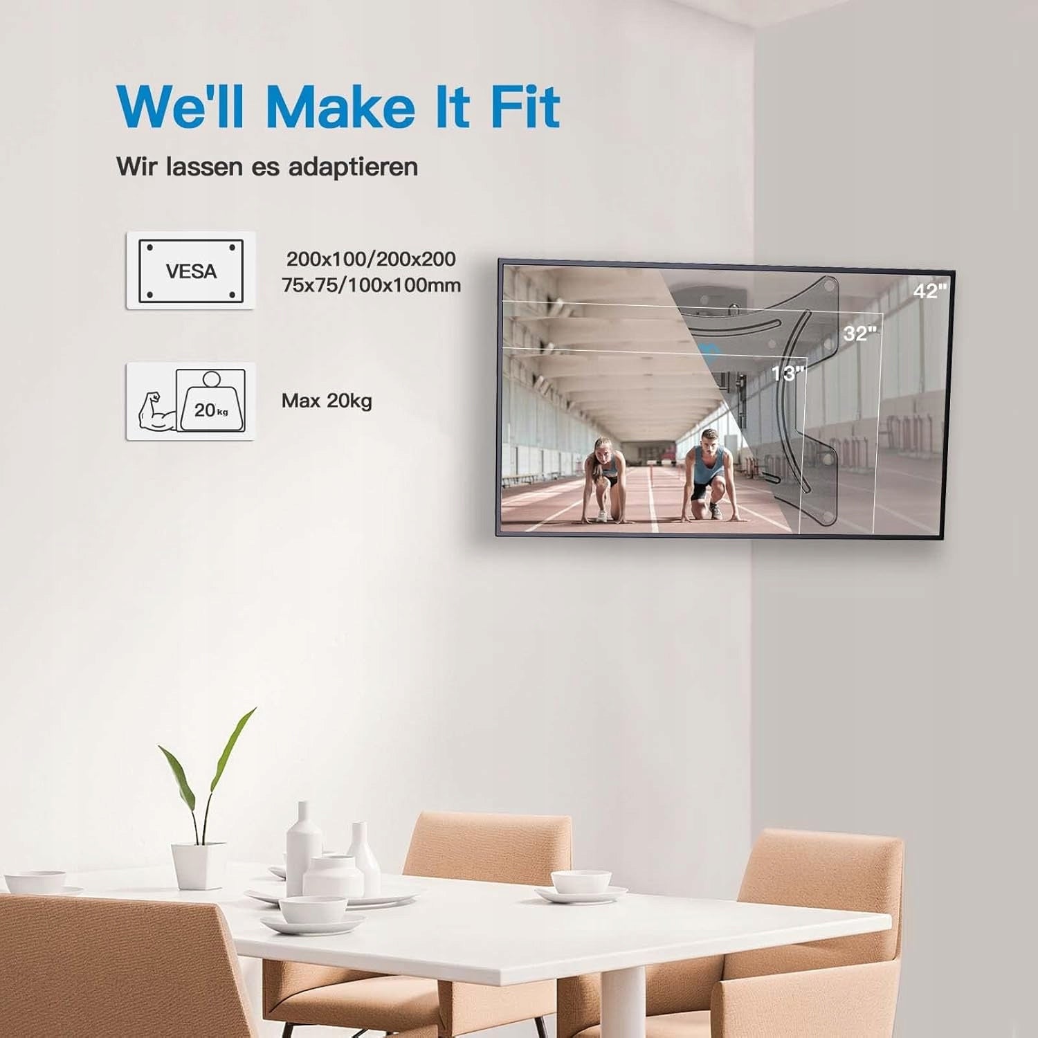 TV Mount PERLESMITH PSSFK1 Hanger TV Mount 13-42' Cali Manufacturer code EXTRA MOCNY OBROTOWY Wieszak Uchwyt TV 13-42'