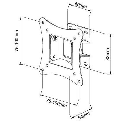 TV Mount Techly 13-30" max15kg tilting black VESA Manufacturer code ICA-LCD 901
