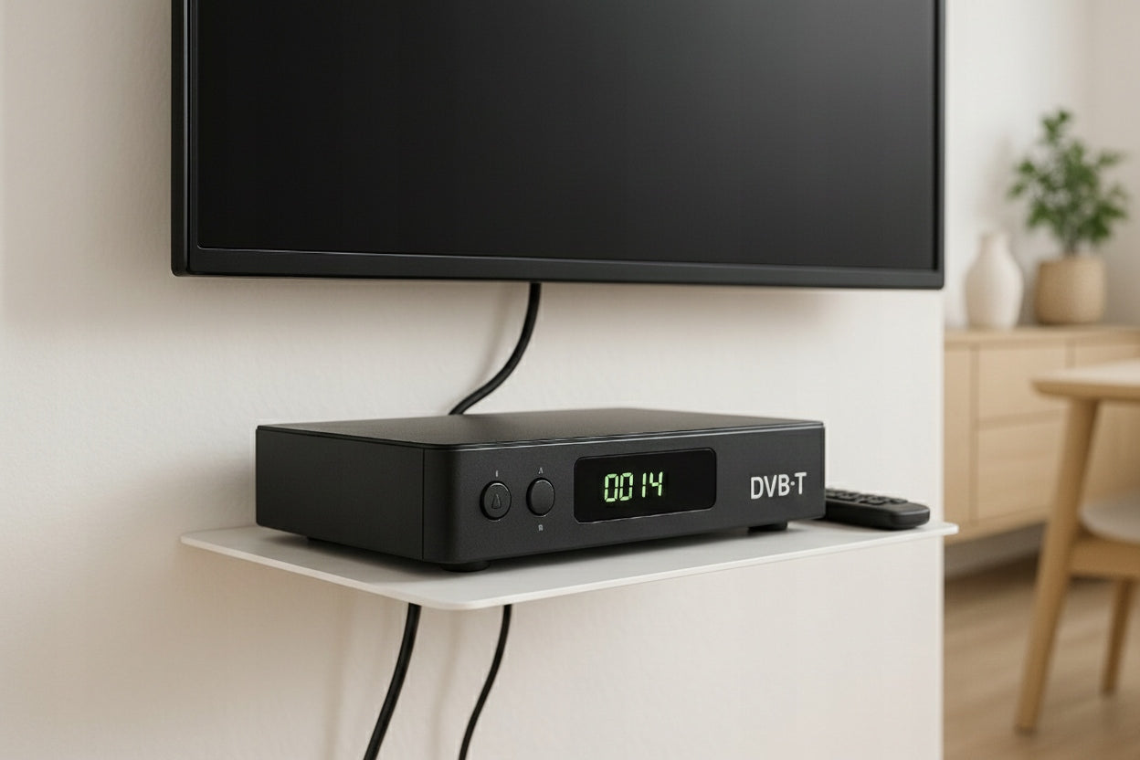TV Shelf for Wi-Fi Router SWITCH DVB-t tuner decoder 19x27,5 cm WHITE EAN (GTIN) 5906269360990