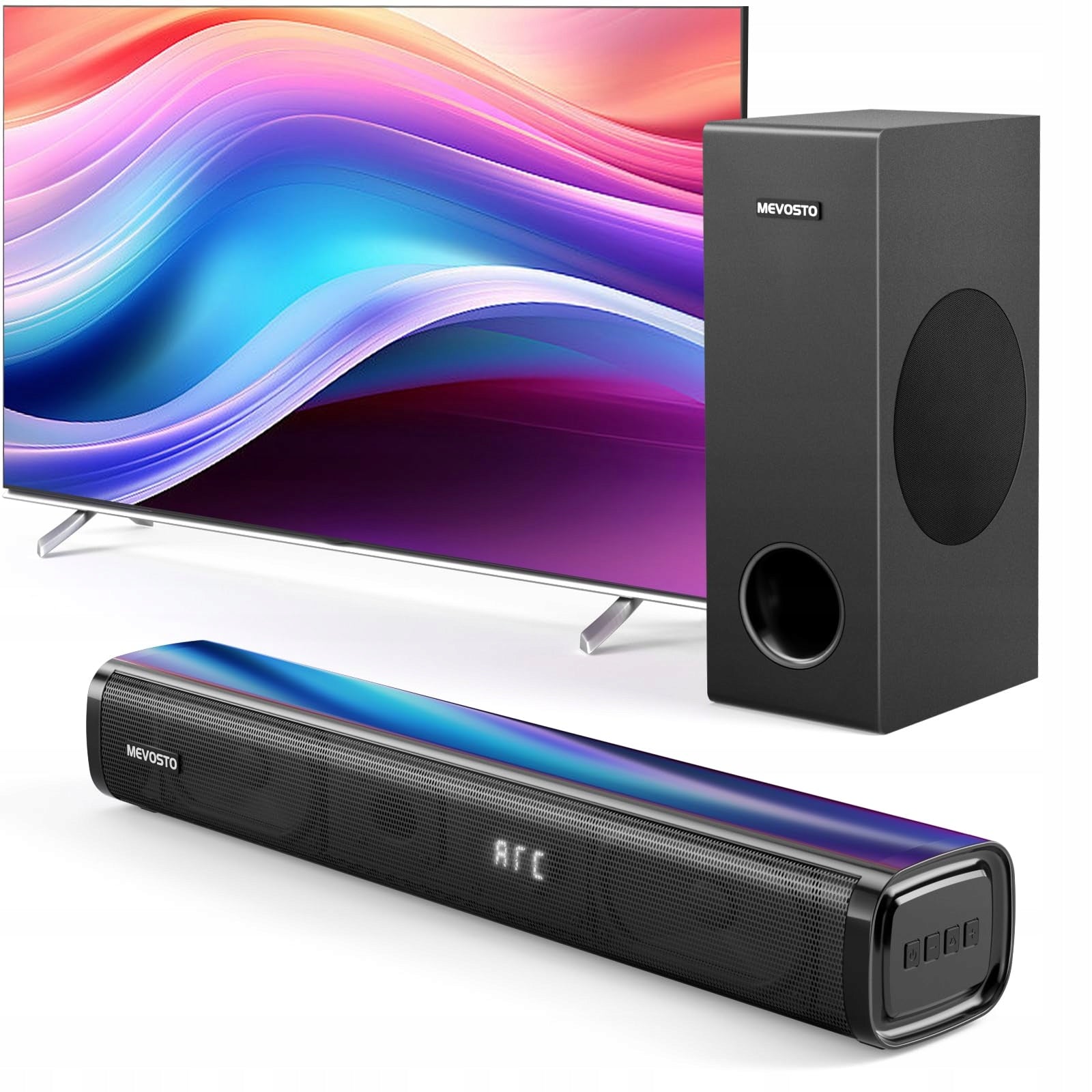 TV Soundbar with Subwoofer 2.1 CH MEVOSTO D37 Bluetooth 5.3 HDMI ARC USB