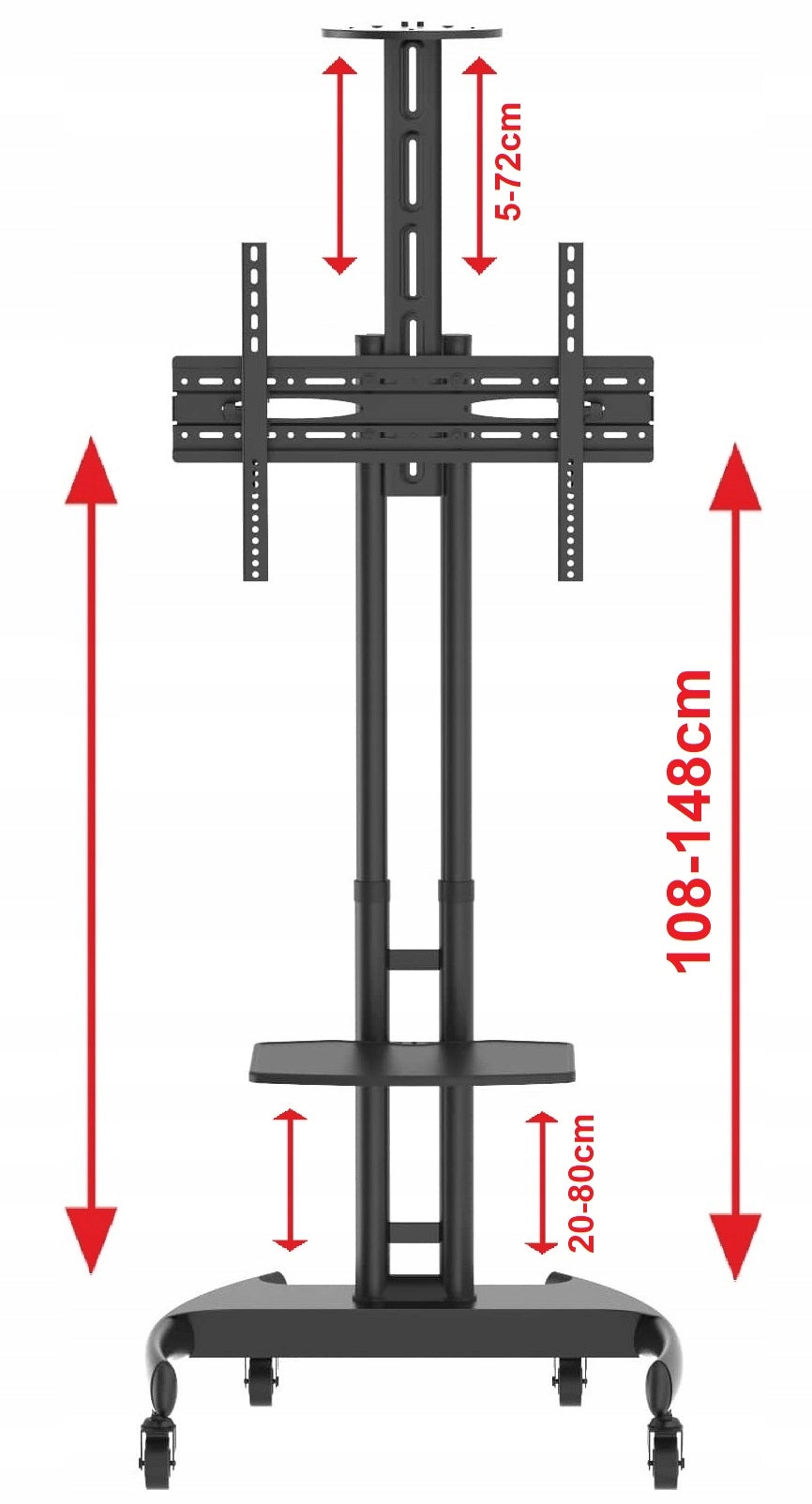 TV Stand 32-80 Inches on Wheels with Telescopic Shelves Manufacturer code KART-11