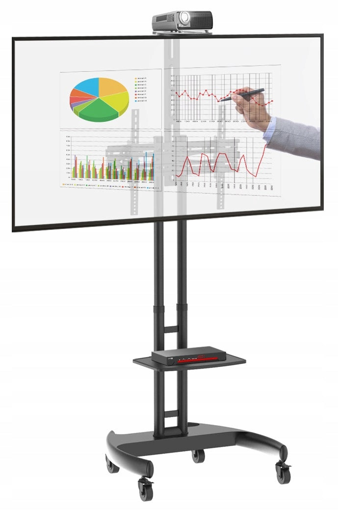 TV Stand 32-80 Inches on Wheels with Telescopic Shelves Packaging status original