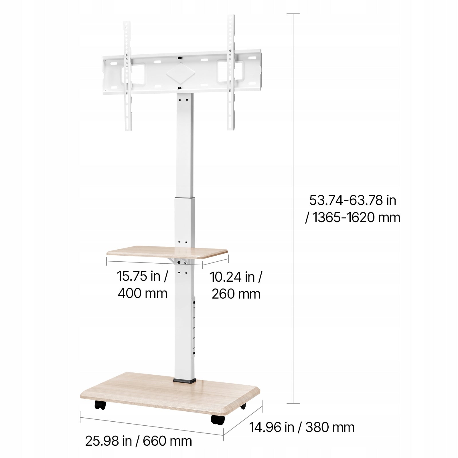 TV Stand On Wheels For TV 81,28 – 177,8CM With Shelf Brand SucceBuy