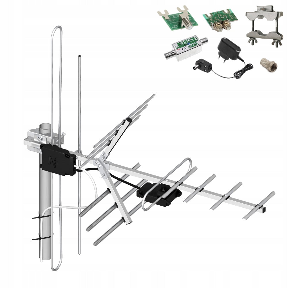 TV antenna UHF VHF Dipol 15 Combo DVB-T2 H/V APL-109 39dBi MUX-8