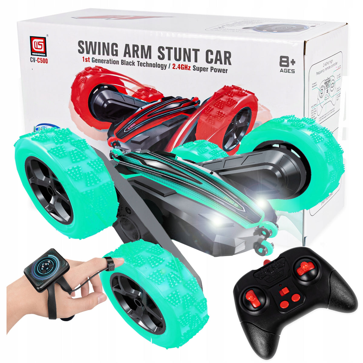 TWISTER HAND-CONTROLLED STUNT CAR AUTO REVOLUTIONS + REMOTE CONTROL