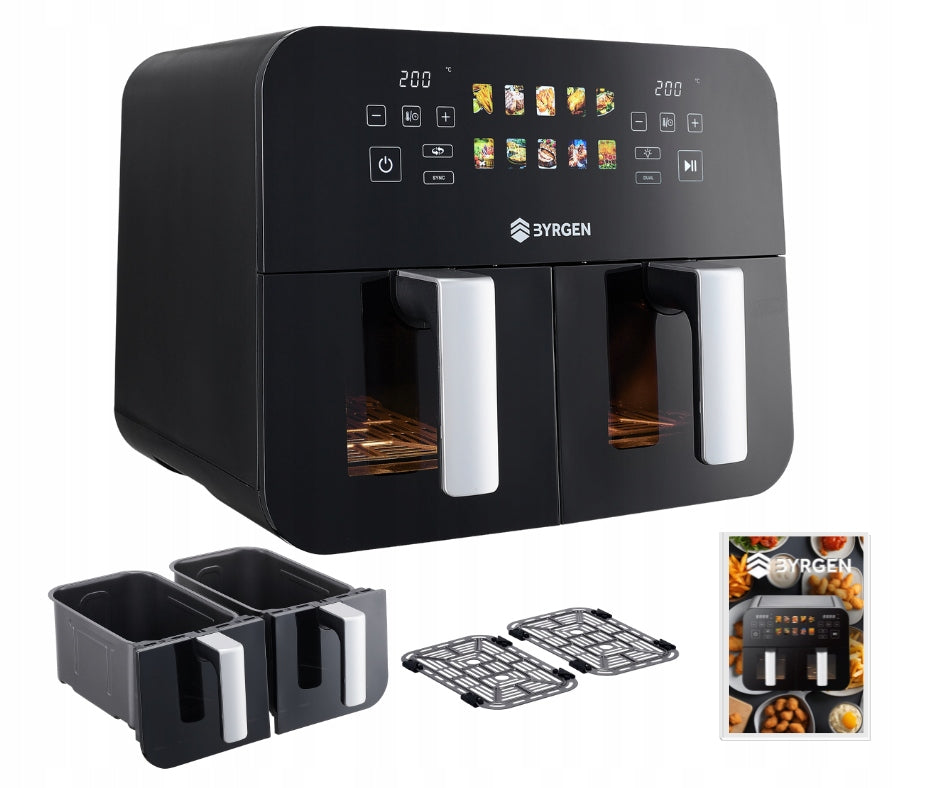 TWO-CHAMBER NON-FAT AIR FRYER BYRGEN AIR FRYER 9L 2400W DRYING Manufacturer code AirChef TwinZone