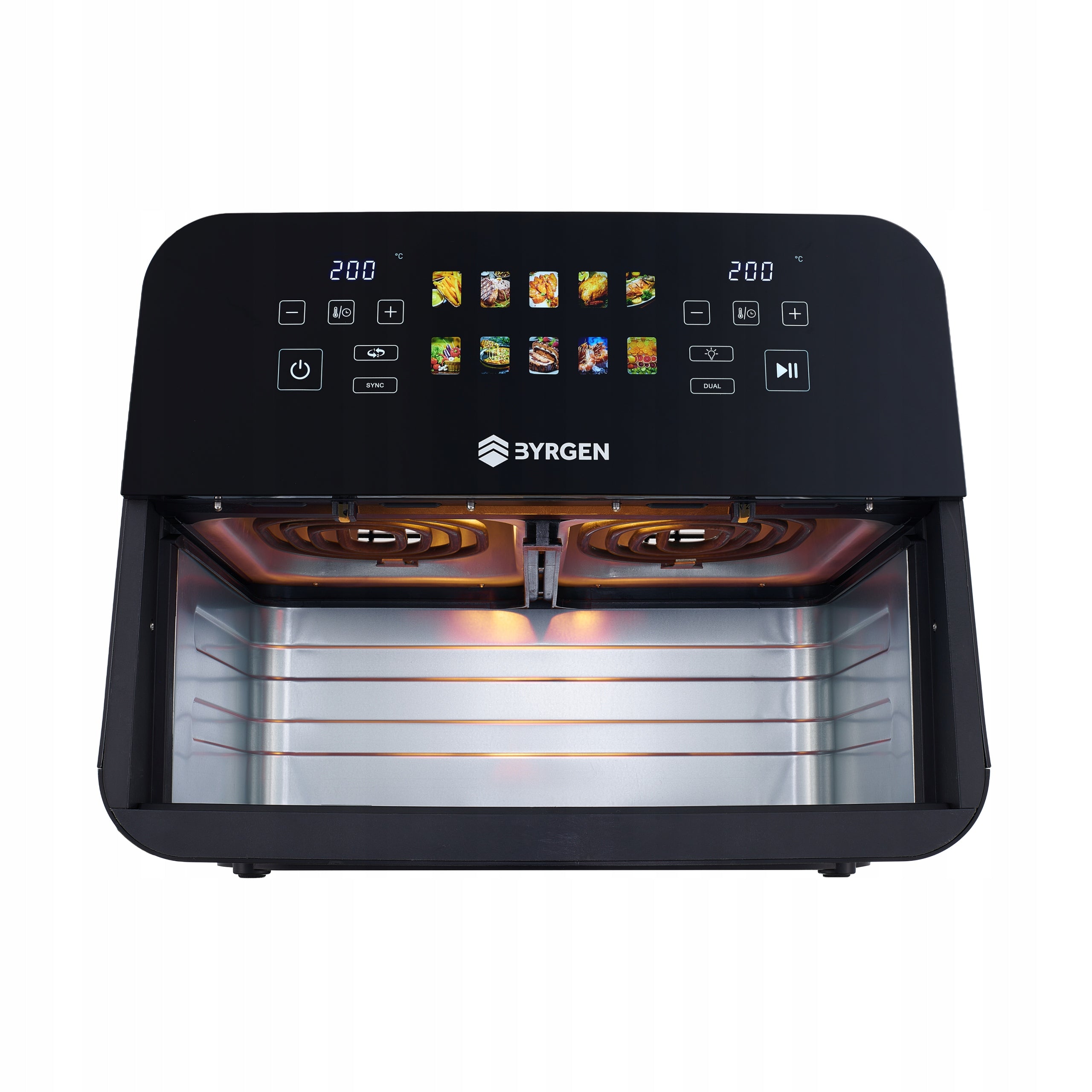 TWO-CHAMBER NON-FAT AIR FRYER BYRGEN AIR FRYER 9L 2400W DRYING Power 2400 W