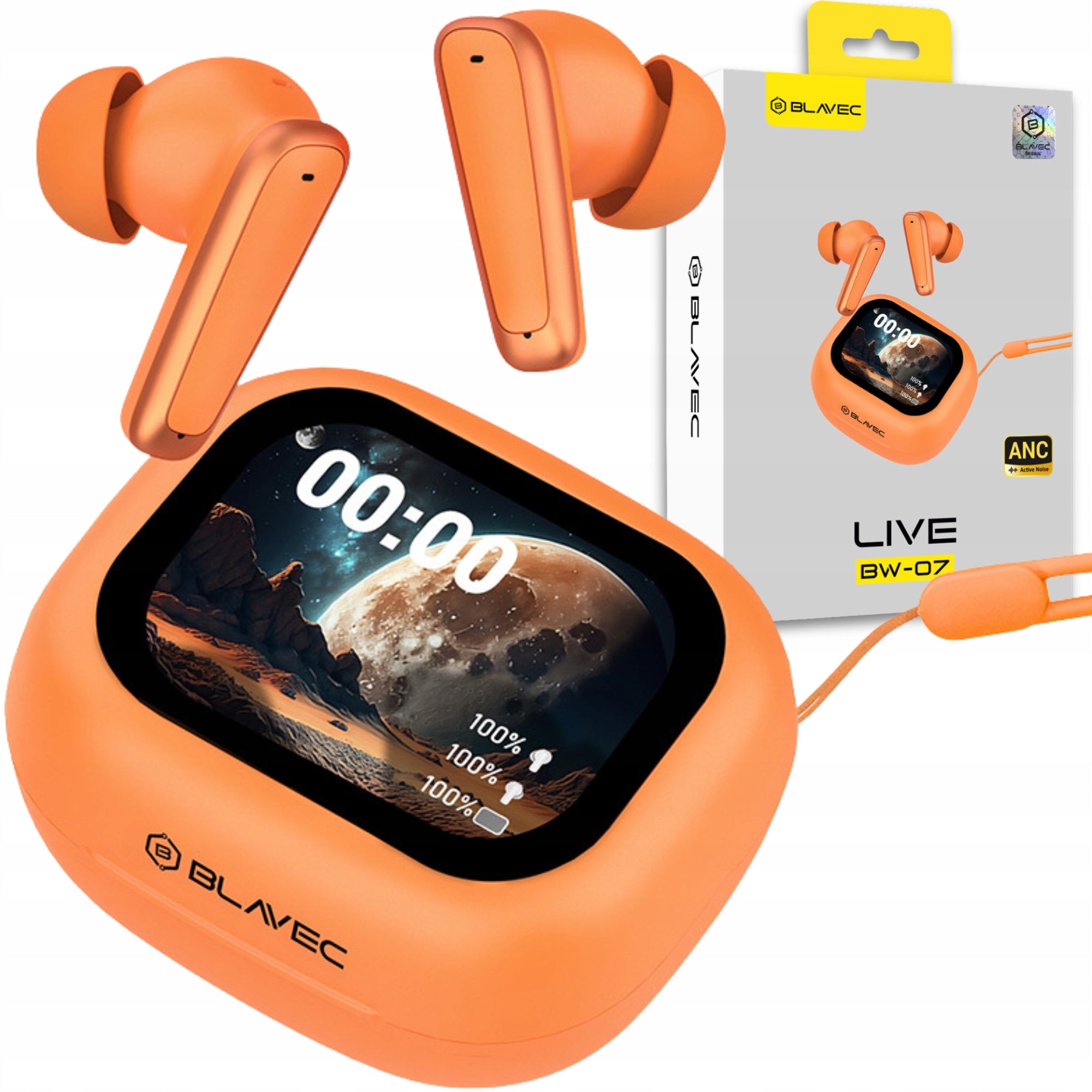 TWS ANC Wireless Bluetooth In-Ear Headphones with Touch Display