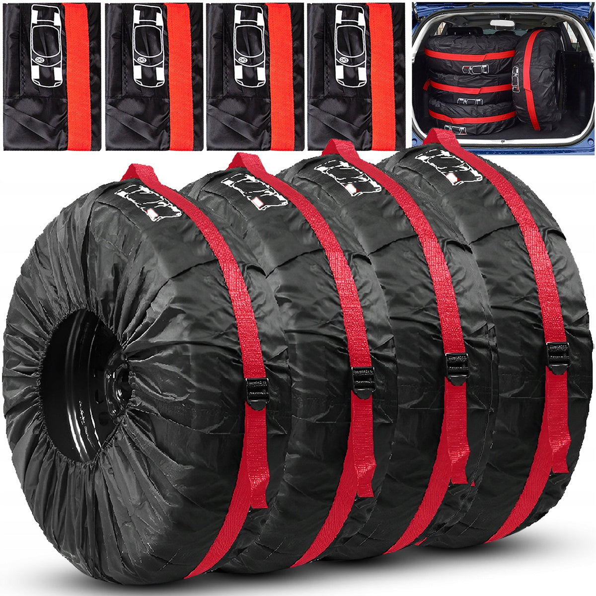 TYRE COVER WHEEL COVERS 4 PCS 13-18 INCHES
