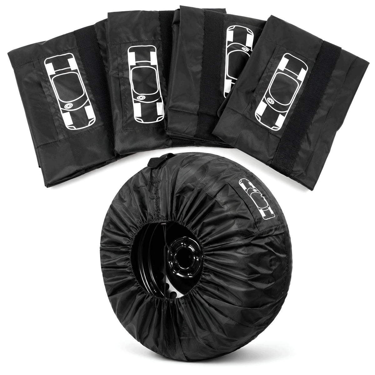 TYRE SPARE WHEEL COVER 13-18 INCH 4 PCS RIM CASE