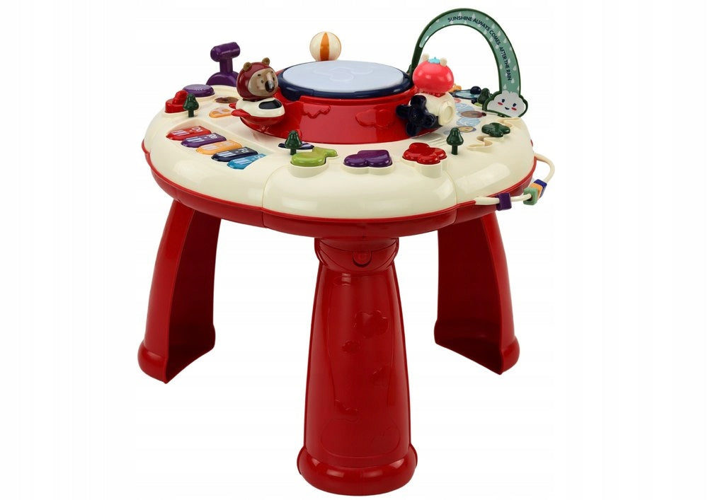 Table Educational Panel Interactive Piano Drum Red Color multicolor