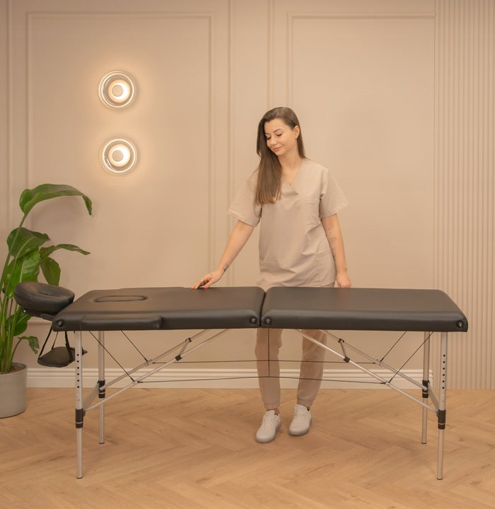 Masažinis stalas Fluxar MS-019, juoda, 2 segmentų