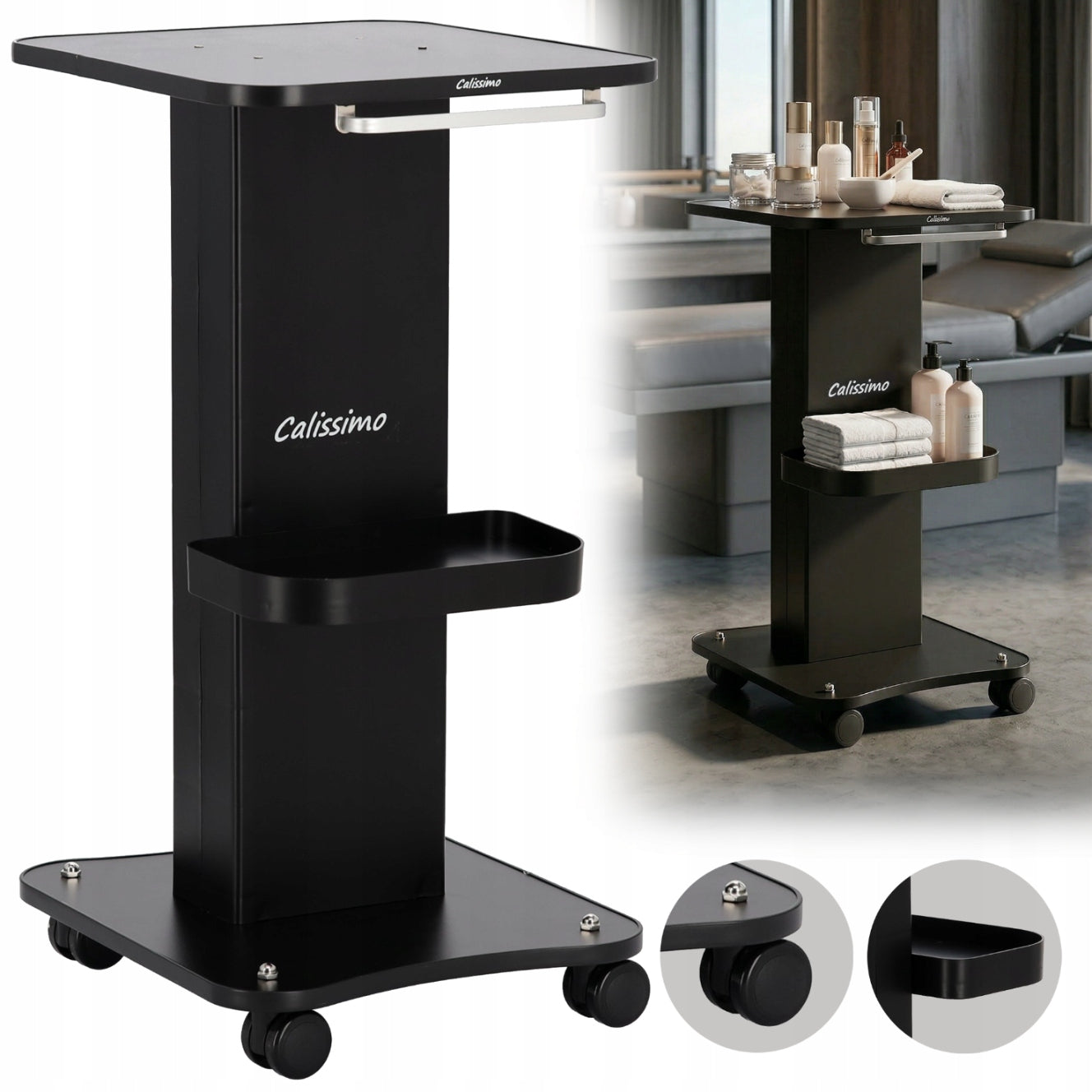 Table cosmetic helper for mobile device SPA trolley MDF plastic