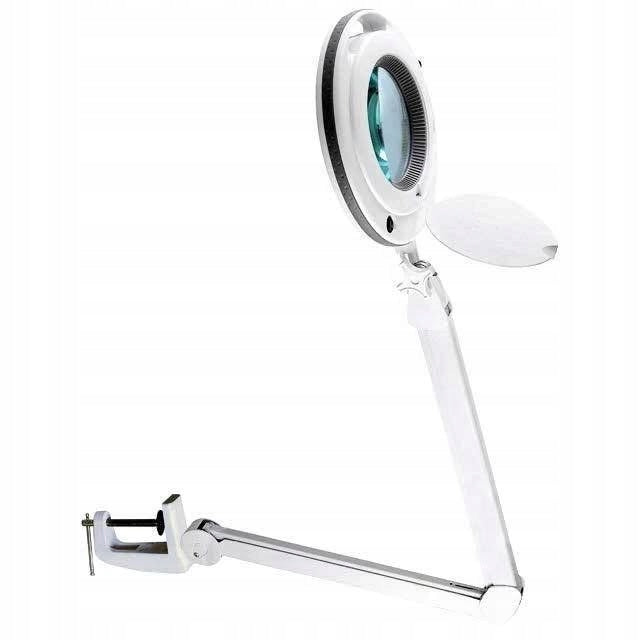 Table lamp 9W LED with magnifying glass x2.25 white tabletop mount, VTLAMP-5D-LEDN2 Packaging status original
