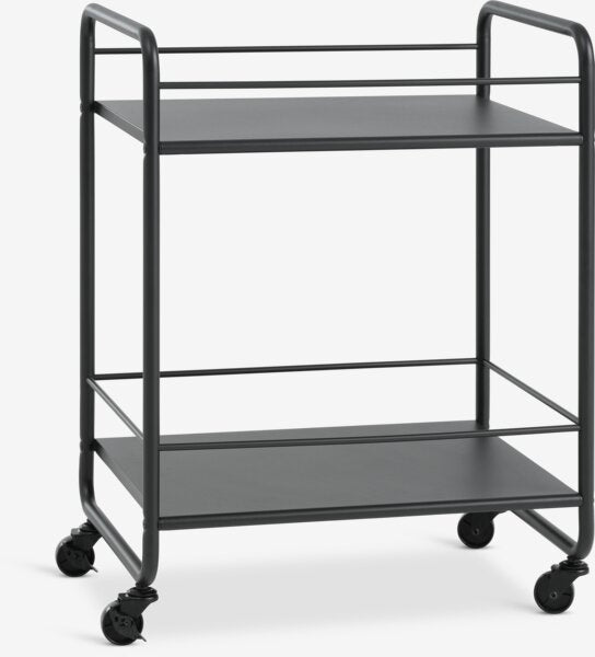 Table on wheels with 2 shelves black mobile 6 kg Manufacturer code NARUP