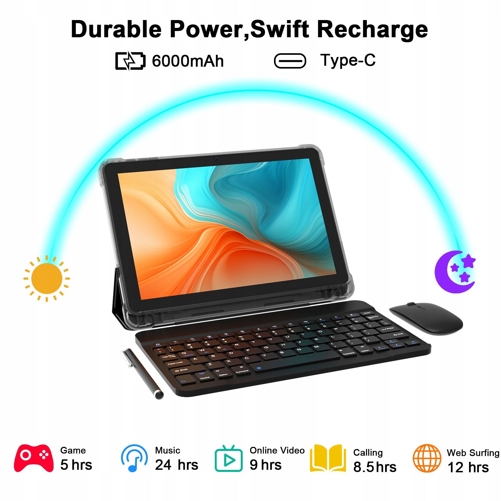 Tablet 10.1" Android 16 IPS 4GB/128GB + keyboard mouse case stylus Valiron Packaging status original