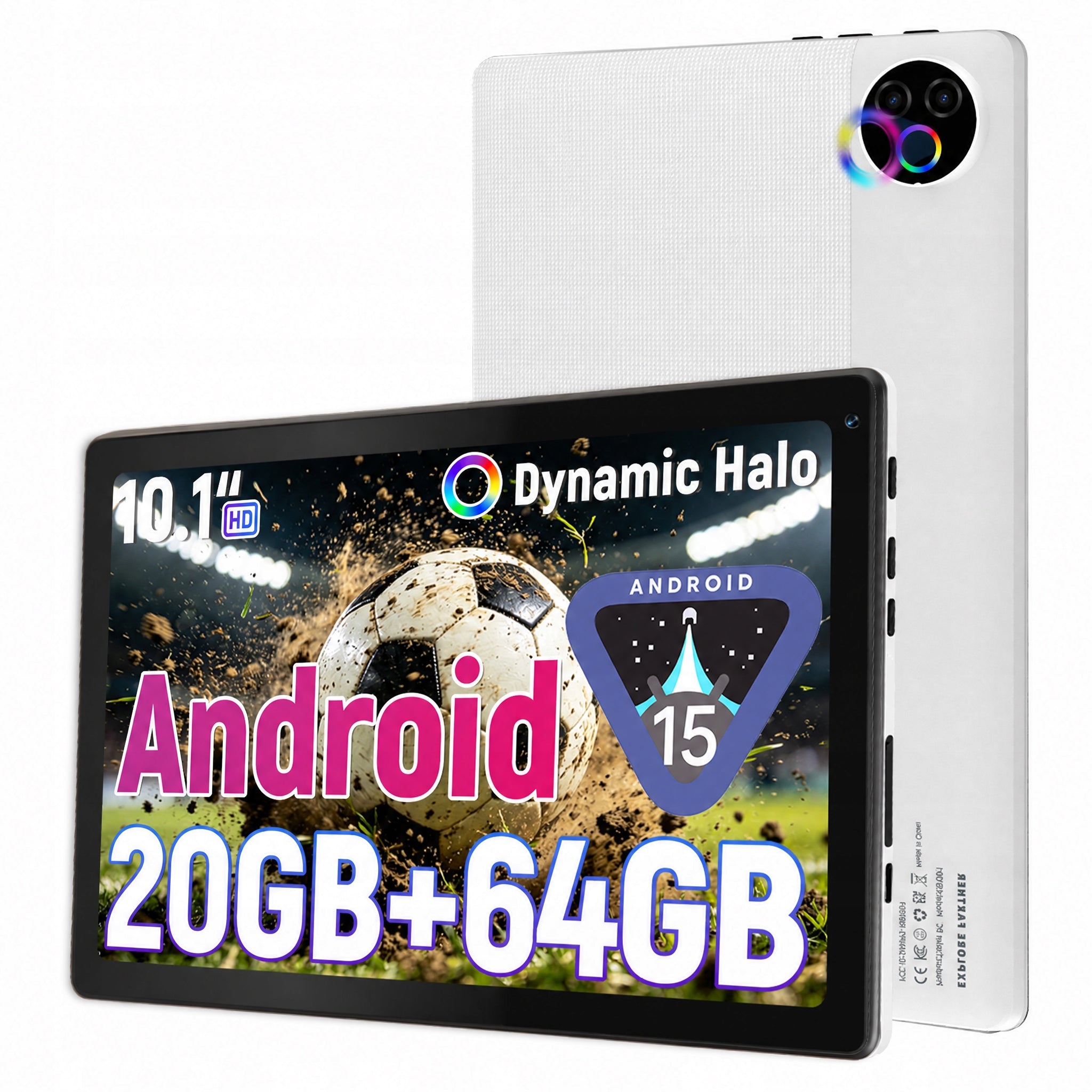 Tablet 10 Cali Android 15 20GB RAM 64GB WiFi 6+BT5.4 5000mAh Biały