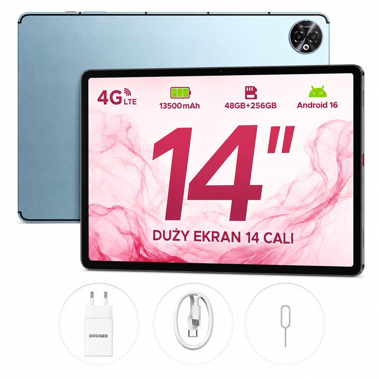 Tablet 4G Large screen DOOGEE TabE3MAX 14"13500mAh 32+256GB Android16/GPS/SIM