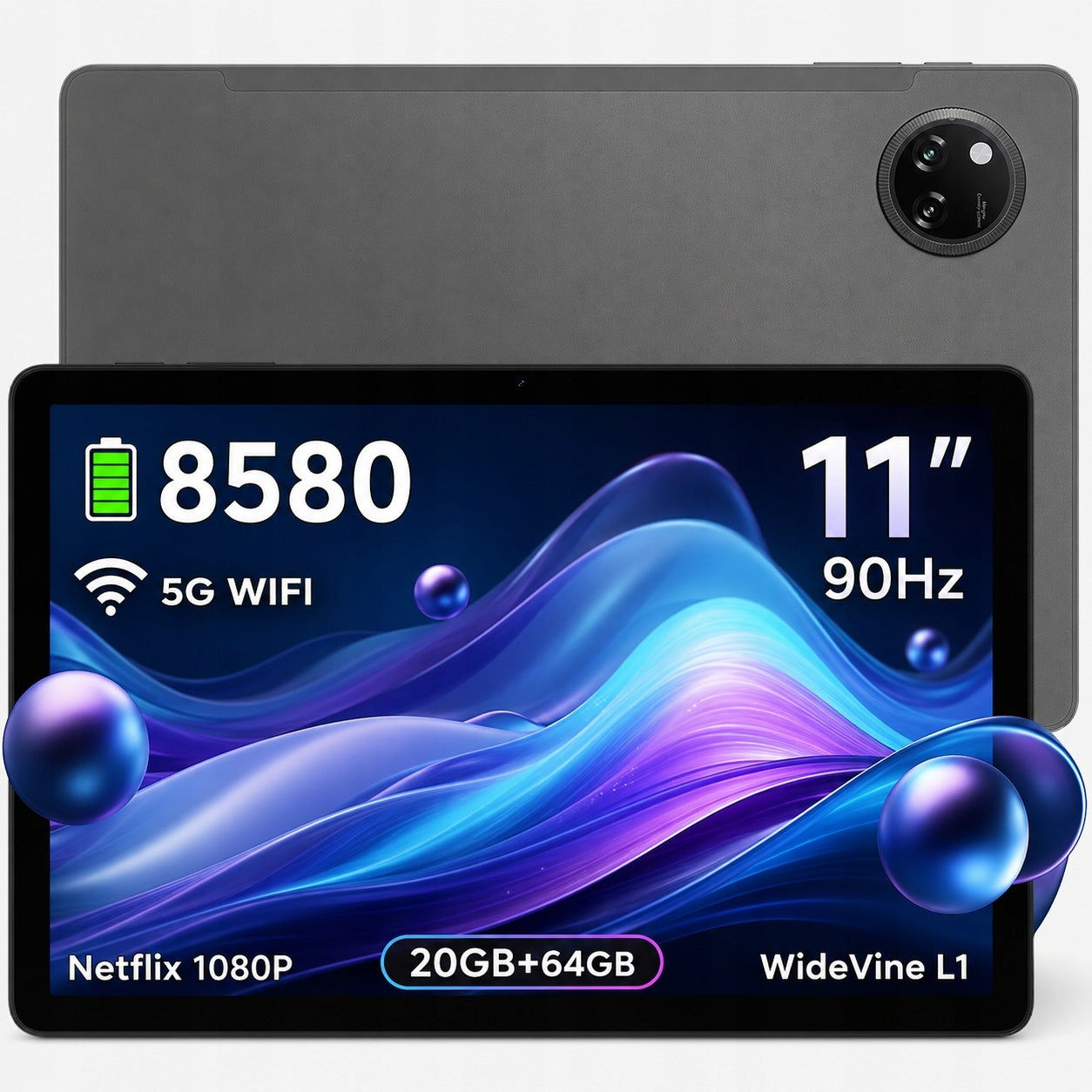 Tablet Android DOOGEE TabA9+ 11“ 20+64GB 8580mAh GPS/90Hz/13MP/WIFI/3.5mm