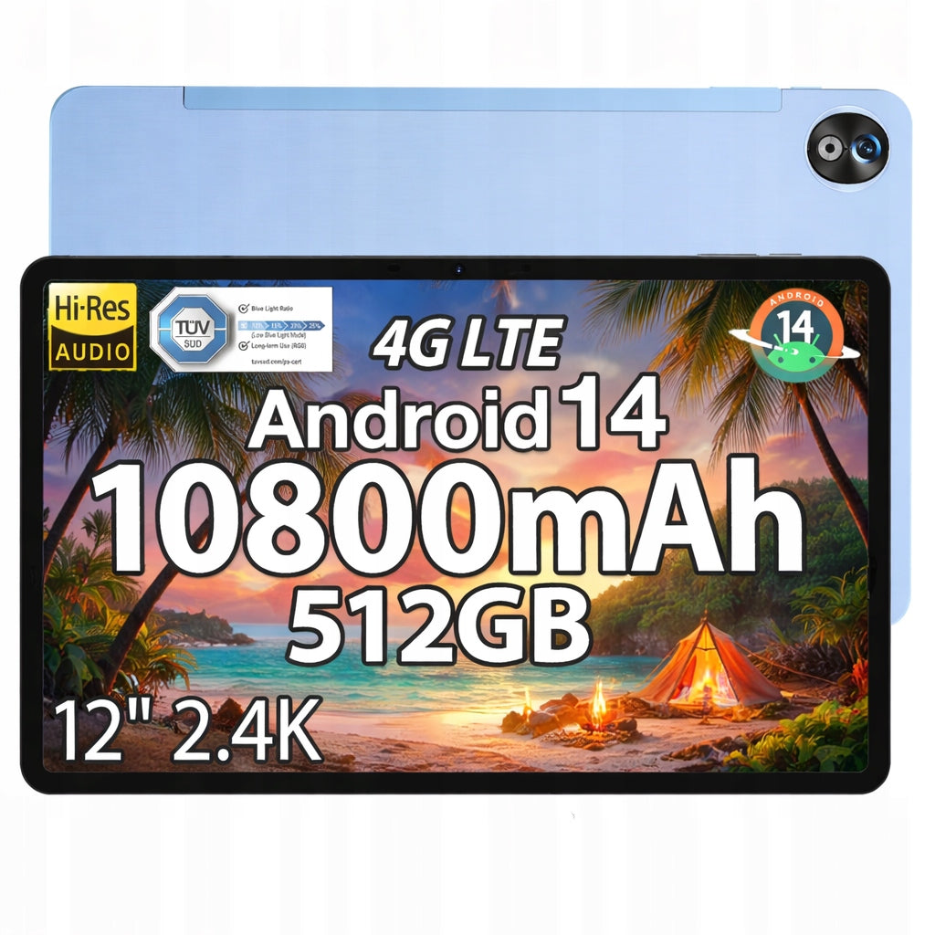 Tablet DOOGEE T40Pro 20GB+512GB 10800mAh 12" 2.4K Android14/4G LTE/OTG/16MP