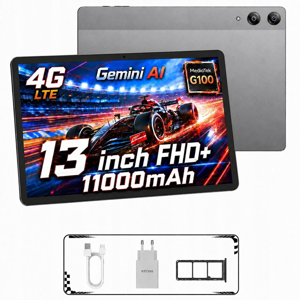 Tablet DOOGEE Tab E3 Pro 13"32GB+256GB 11000mAh IPS FHD 4G 2TB