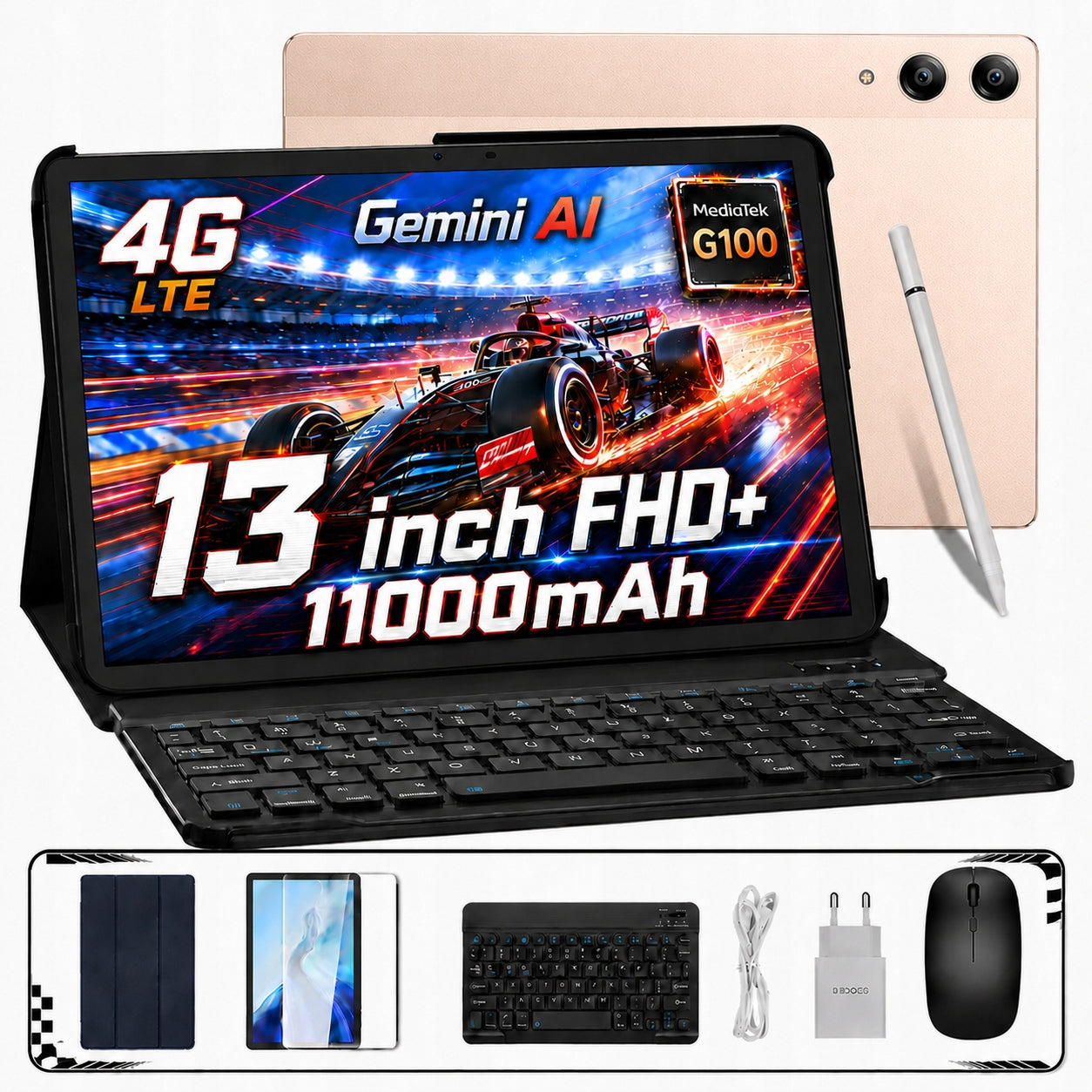 Tablet DOOGEE Tab E3 Pro 13"IPS FHD 32GB+256GB 11000mAh Keyboard Pen 4G