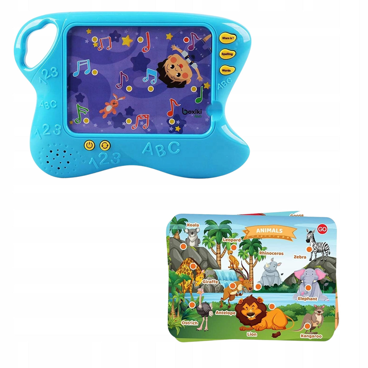 Tablet Educational Pad for Kids 10 Cards Learning English and Fun