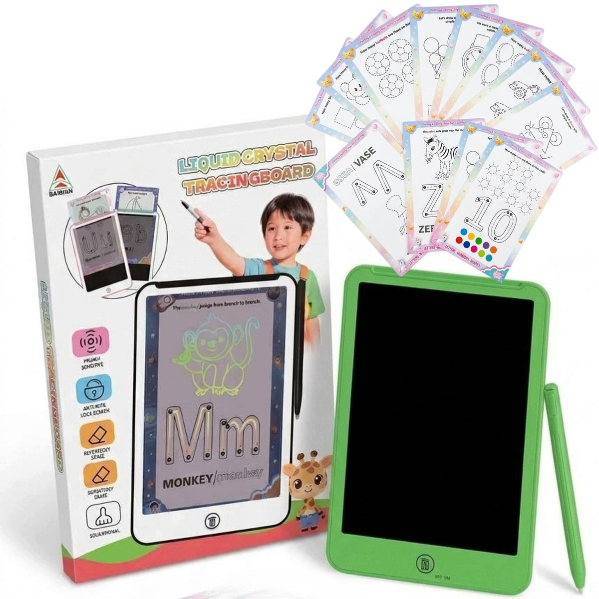 Tablet For Drawing Writing Science ENG For Children LCD 8,5” + 10 Templates Packaging status original