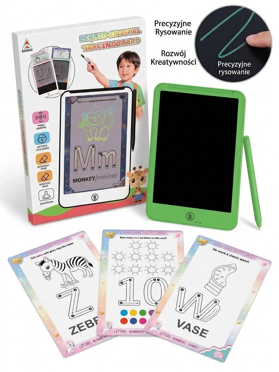 Tablet For Drawing Writing Science ENG For Children LCD 8,5” + 10 Templates