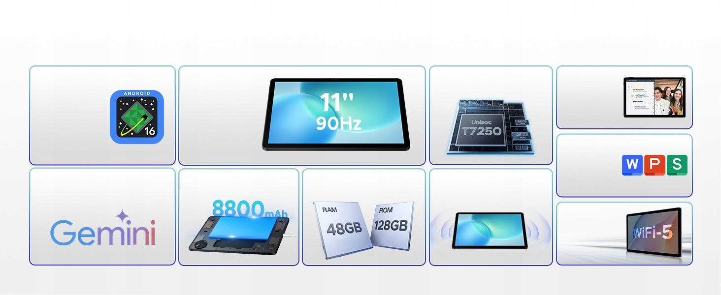 Tablet Pockam P11 11'' Android16 8/128GB 8800mAh 90Hz WiFi GPS SET Brand Pockam