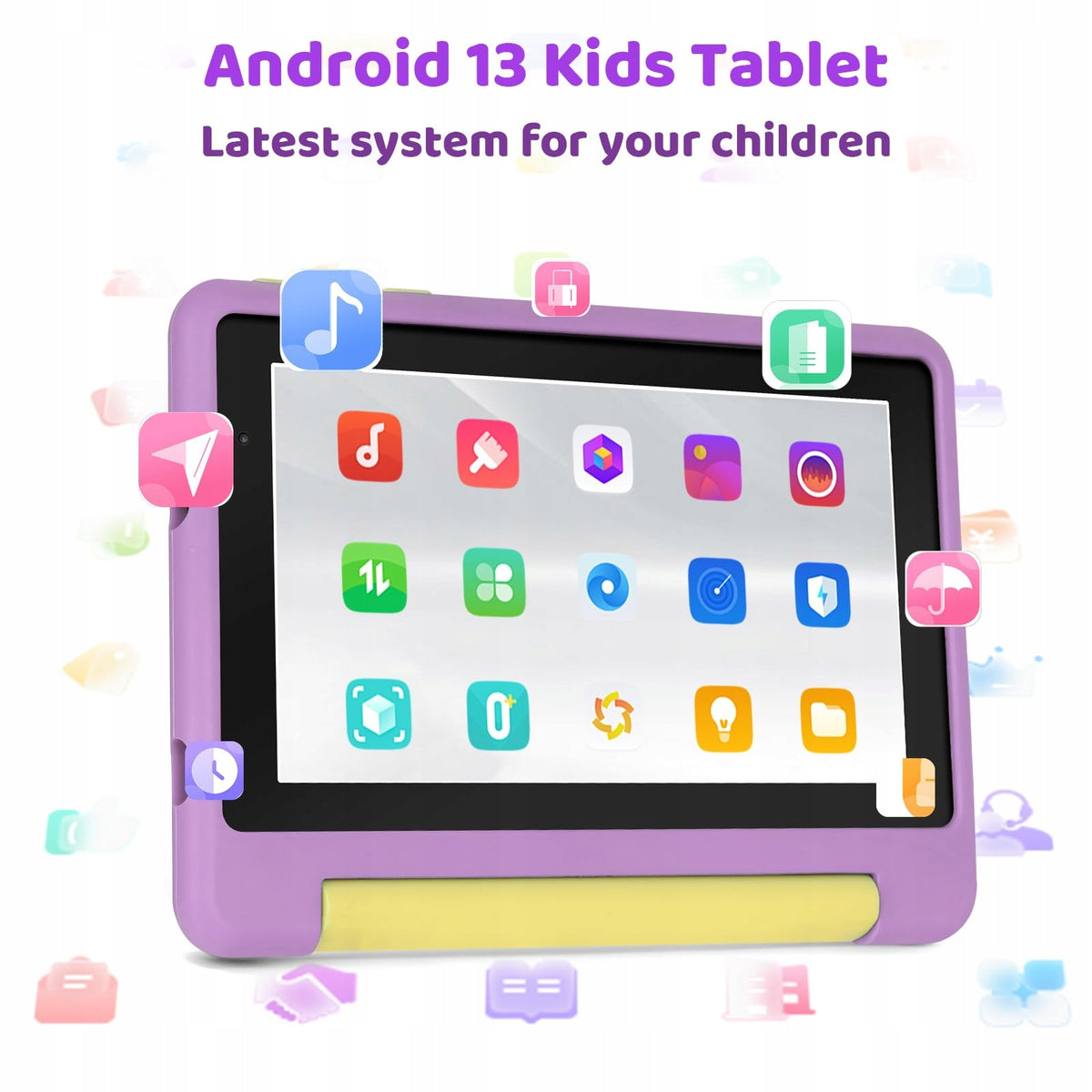 Tablet dla Dzieci 7 Cali Android 13 8GB + 64GB ROM WiFi BT Różowy Przypadek Operating system version Android 13