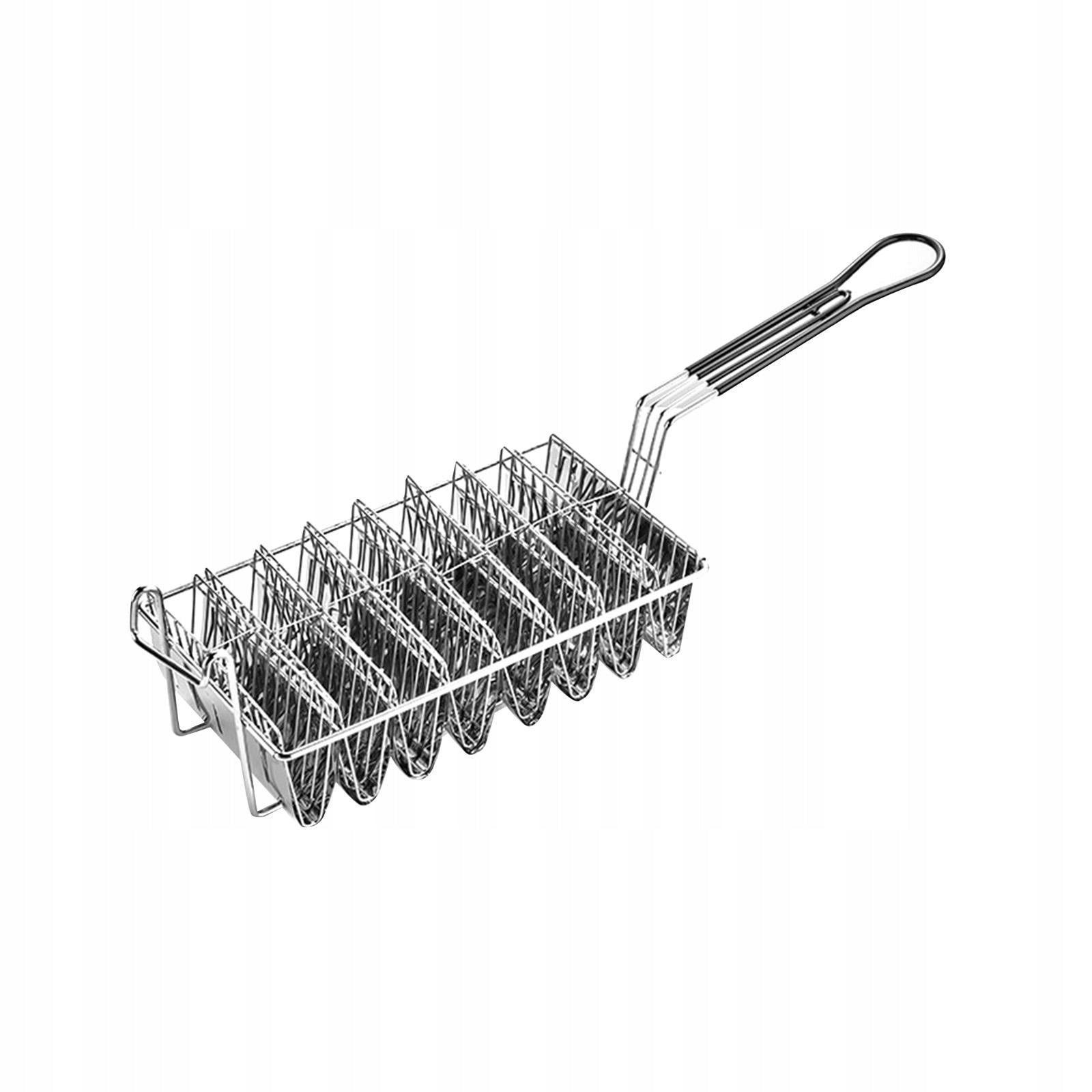Taco Basket Fry Basket French Fries Stainless Steel Taco Rack 8 compartment