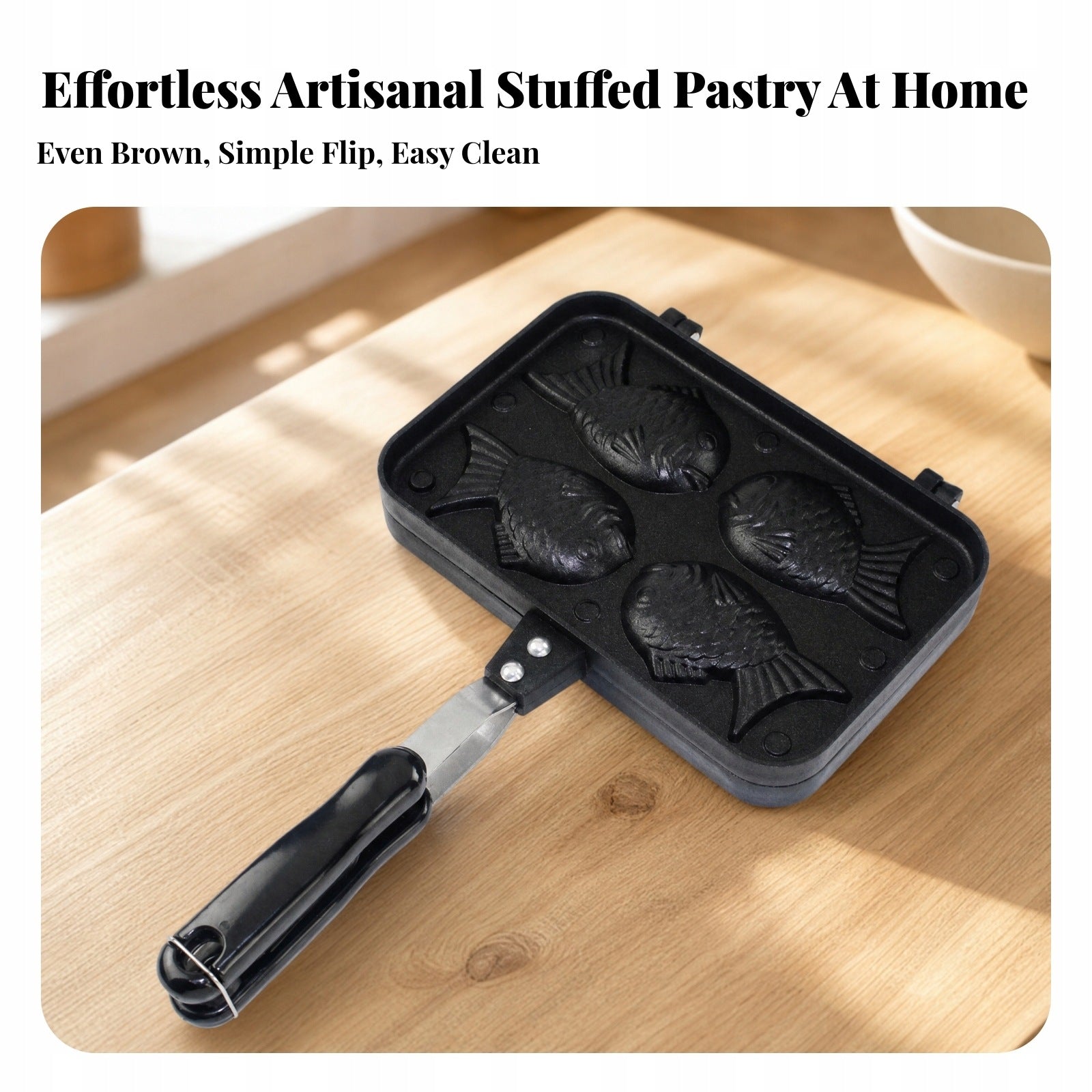 Taiyaki Pan Non-Stick Aquatic-Shaped Baking Mold Stovetop for Home Bakers Brand no brand